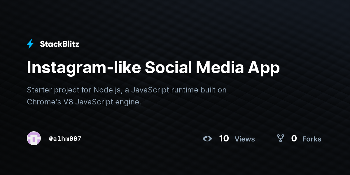 Instagram-like Social Media App - StackBlitz