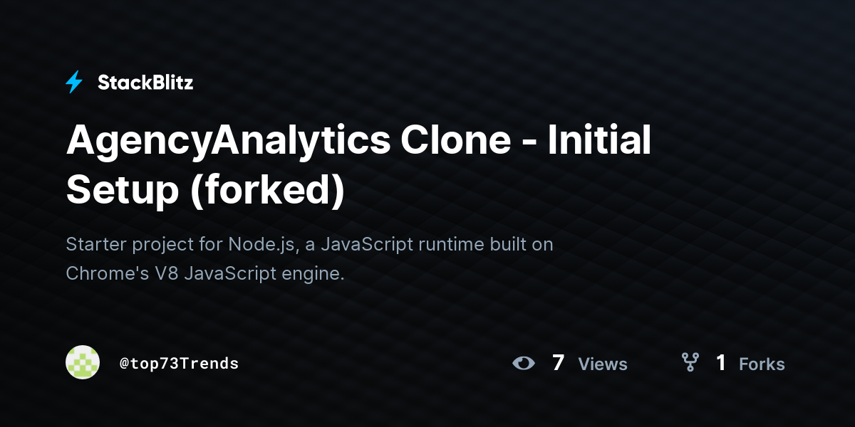AgencyAnalytics Clone - Initial Setup (forked) - StackBlitz
