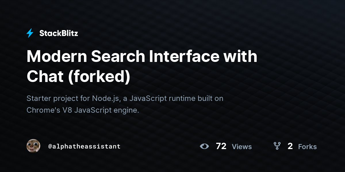 Modern Search Interface with Chat (forked) - StackBlitz