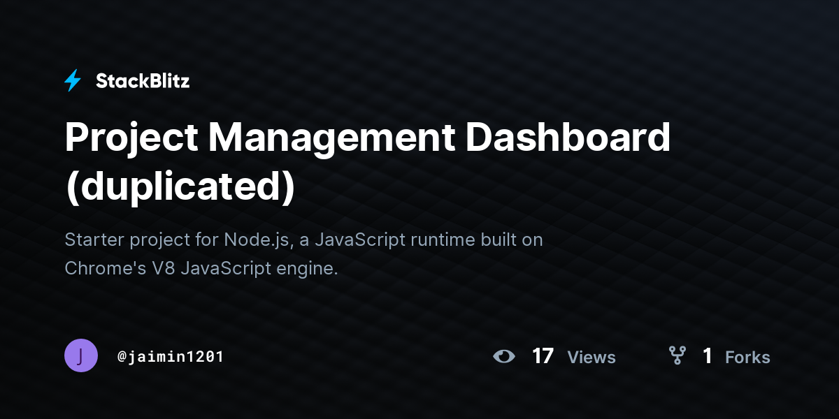 Project Management Dashboard (duplicated) - StackBlitz
