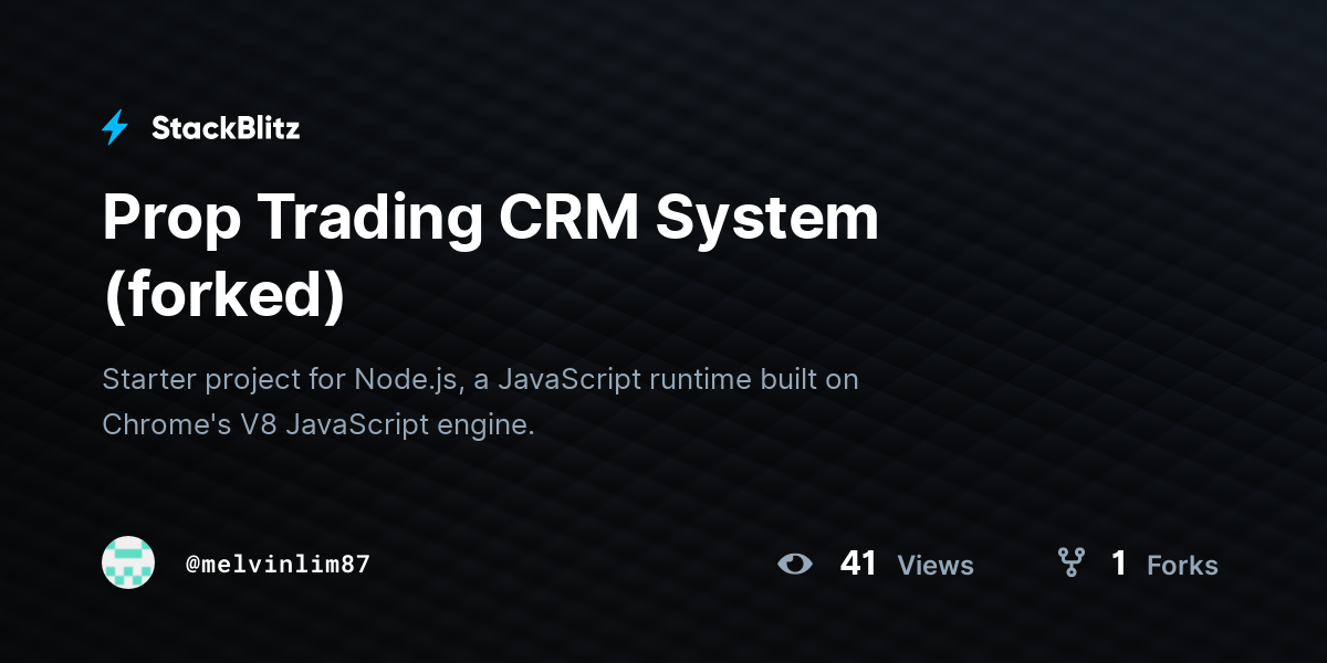 Prop Trading CRM System (forked) - StackBlitz