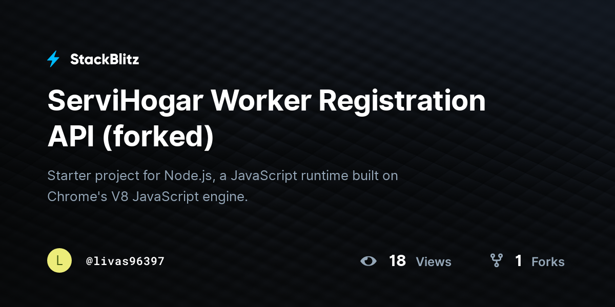 ServiHogar Worker Registration API (forked) - StackBlitz