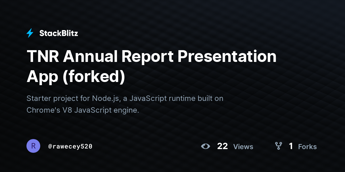 TNR Annual Report Presentation App (forked) - StackBlitz