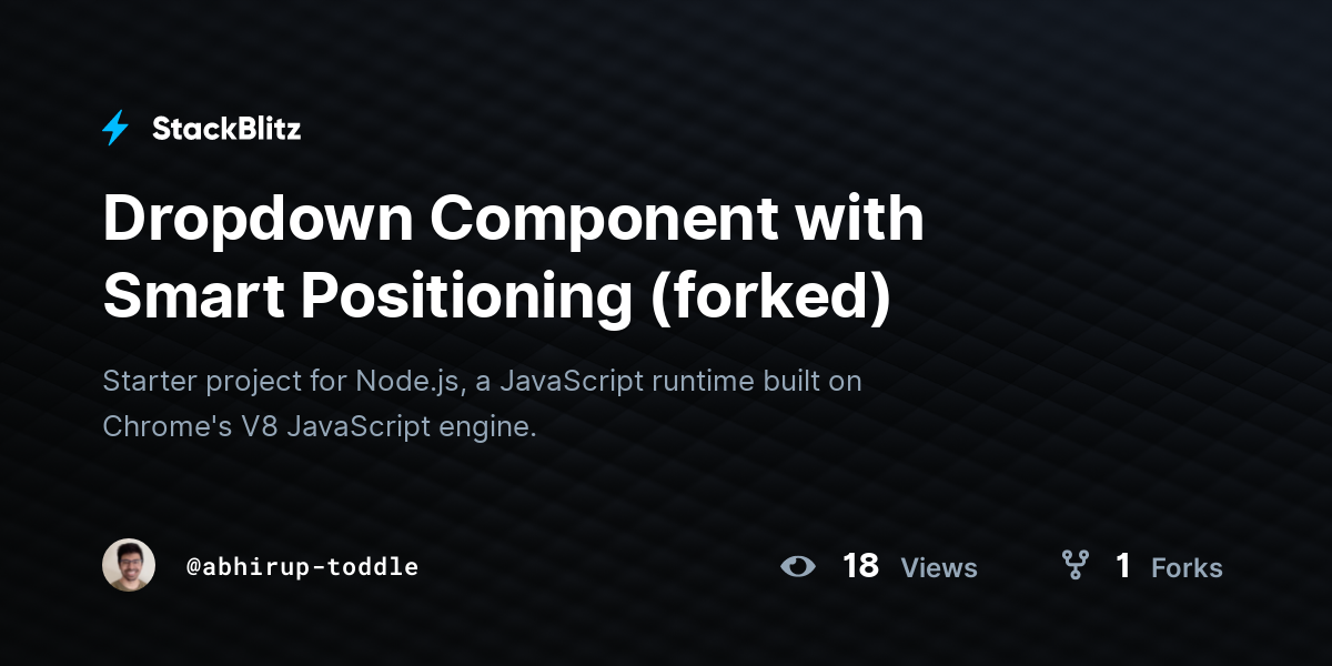 Dropdown Component with Smart Positioning (forked) - StackBlitz
