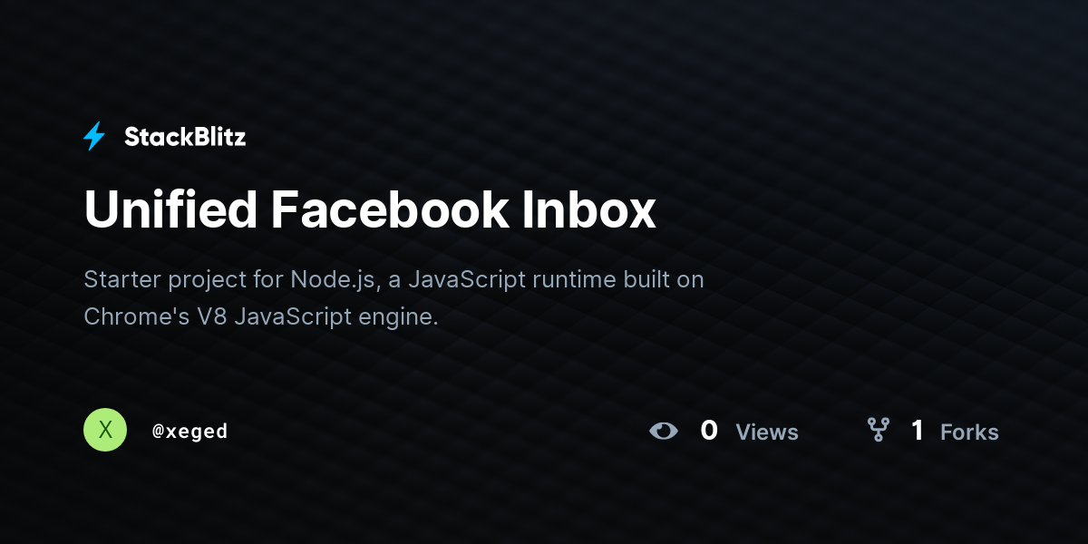 Unified Facebook Inbox - StackBlitz