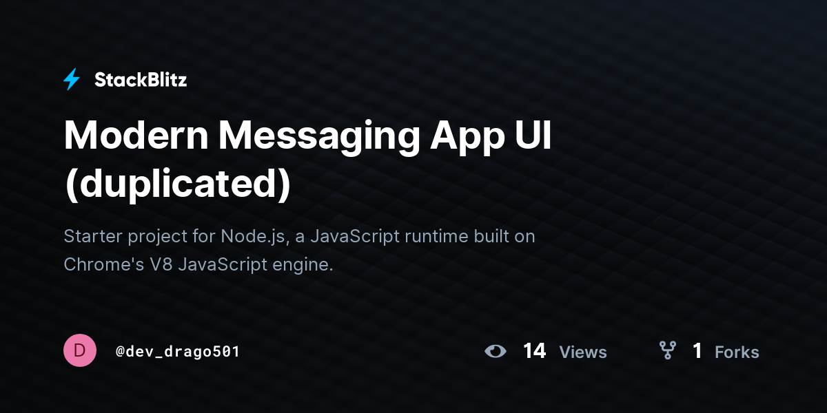 Modern Messaging App UI (duplicated) - StackBlitz