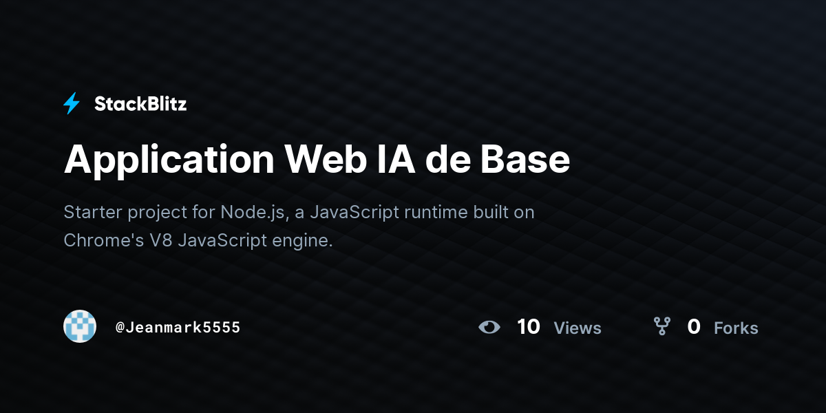 Application Web IA de Base - StackBlitz