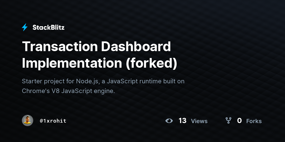 Transaction Dashboard Implementation (forked) - StackBlitz