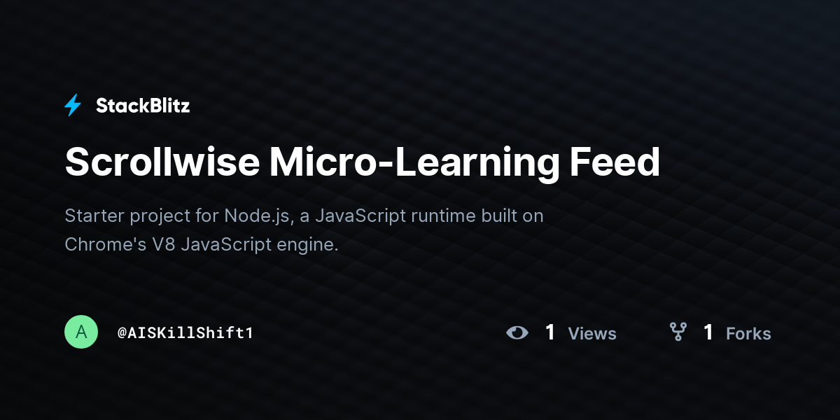 Scrollwise Micro-Learning Feed - StackBlitz