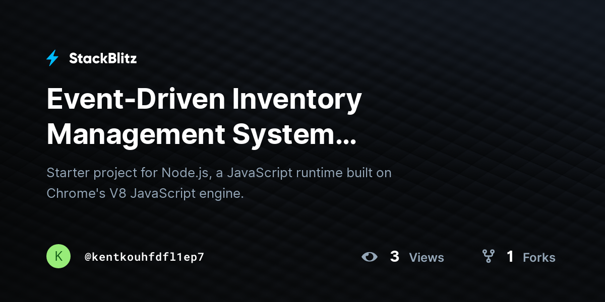 Event-Driven Inventory Management System (duplicated) - StackBlitz