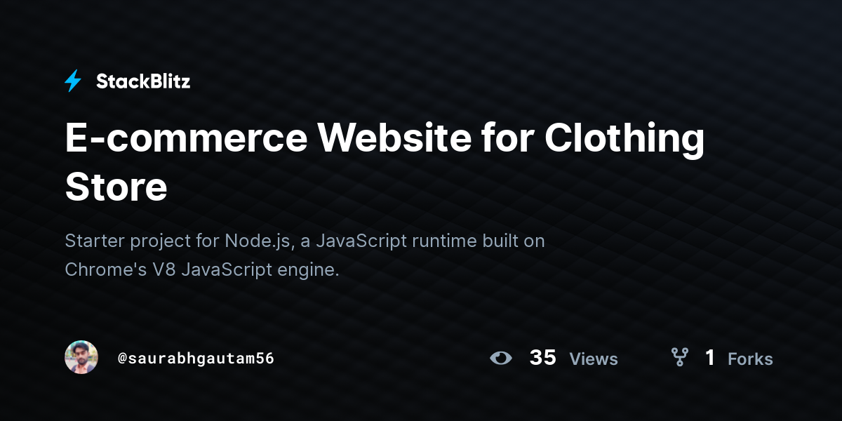 E-commerce Website for Clothing Store - StackBlitz