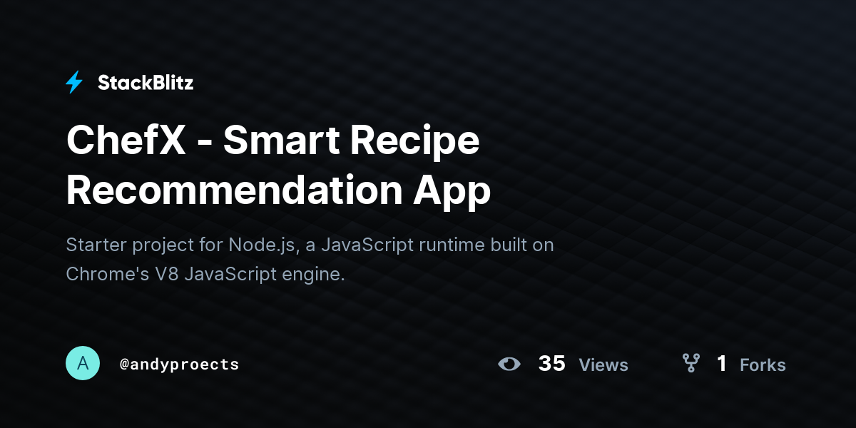 ChefX - Smart Recipe Recommendation App - StackBlitz