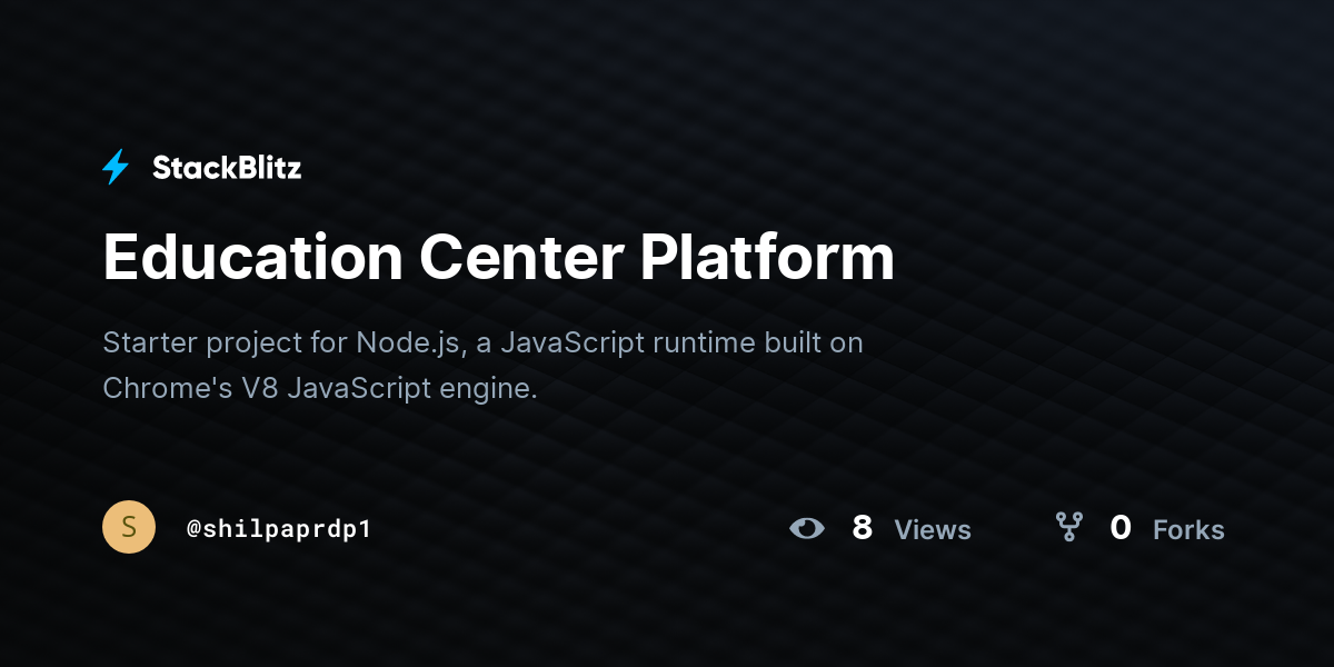 Education Center Platform - StackBlitz