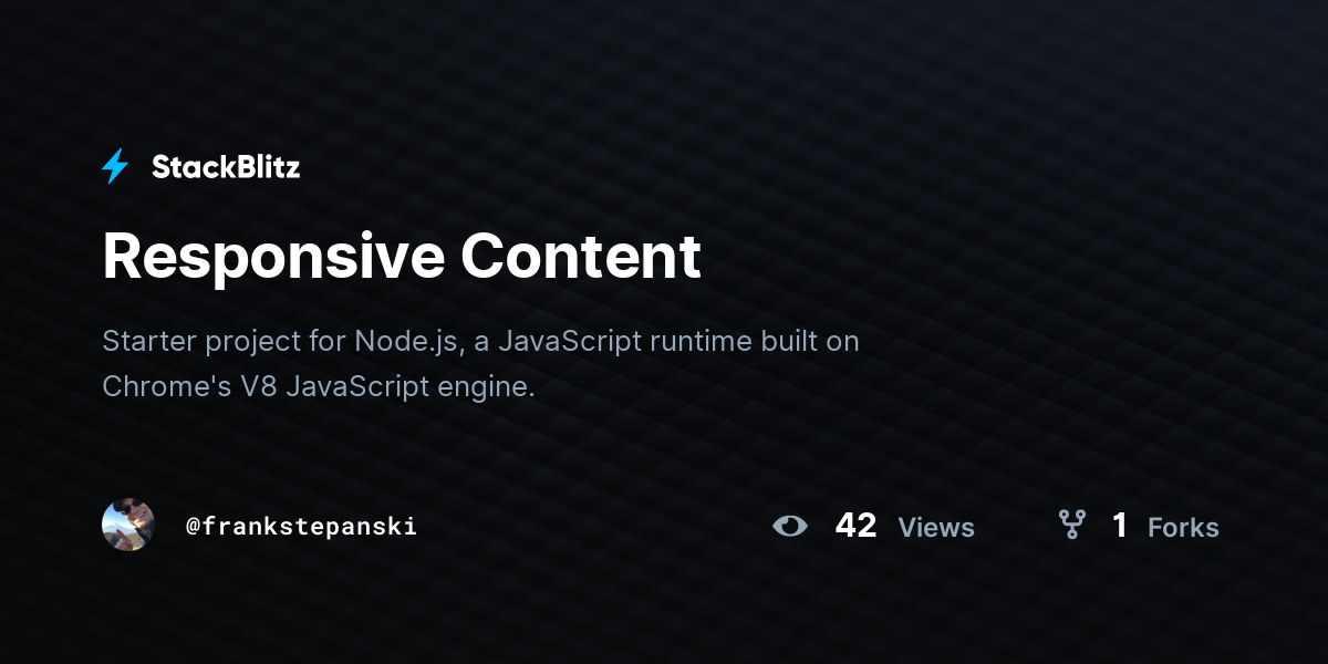 Responsive Content - StackBlitz