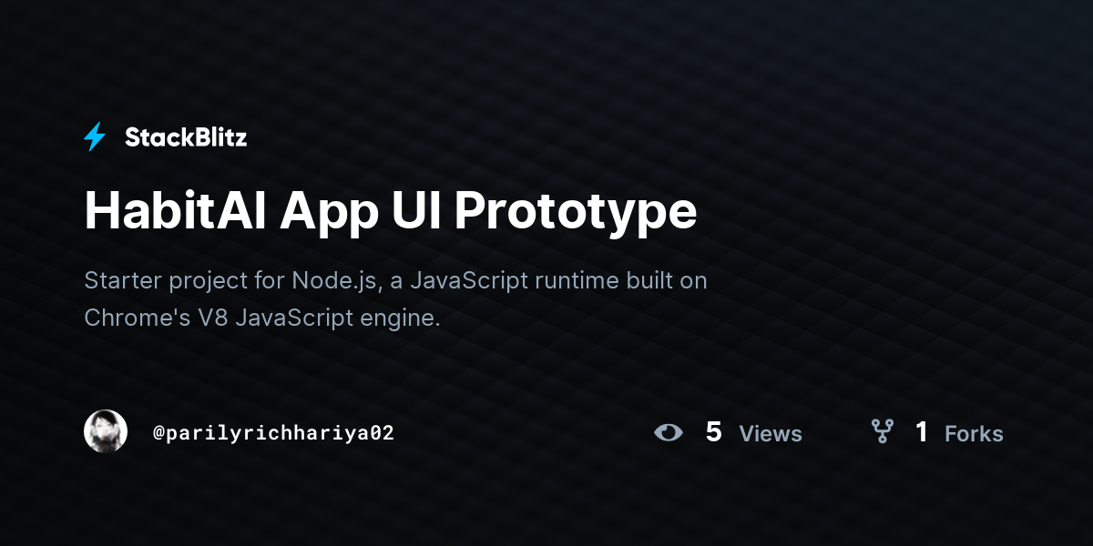 HabitAI App UI Prototype - StackBlitz