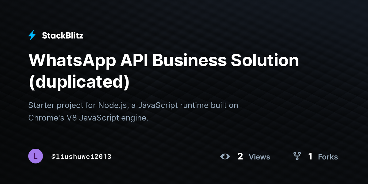 WhatsApp API Business Solution (duplicated) - StackBlitz