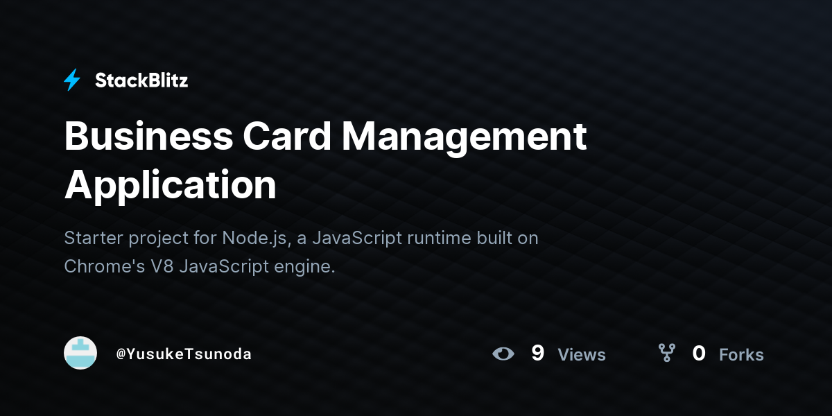 Business Card Management Application - StackBlitz