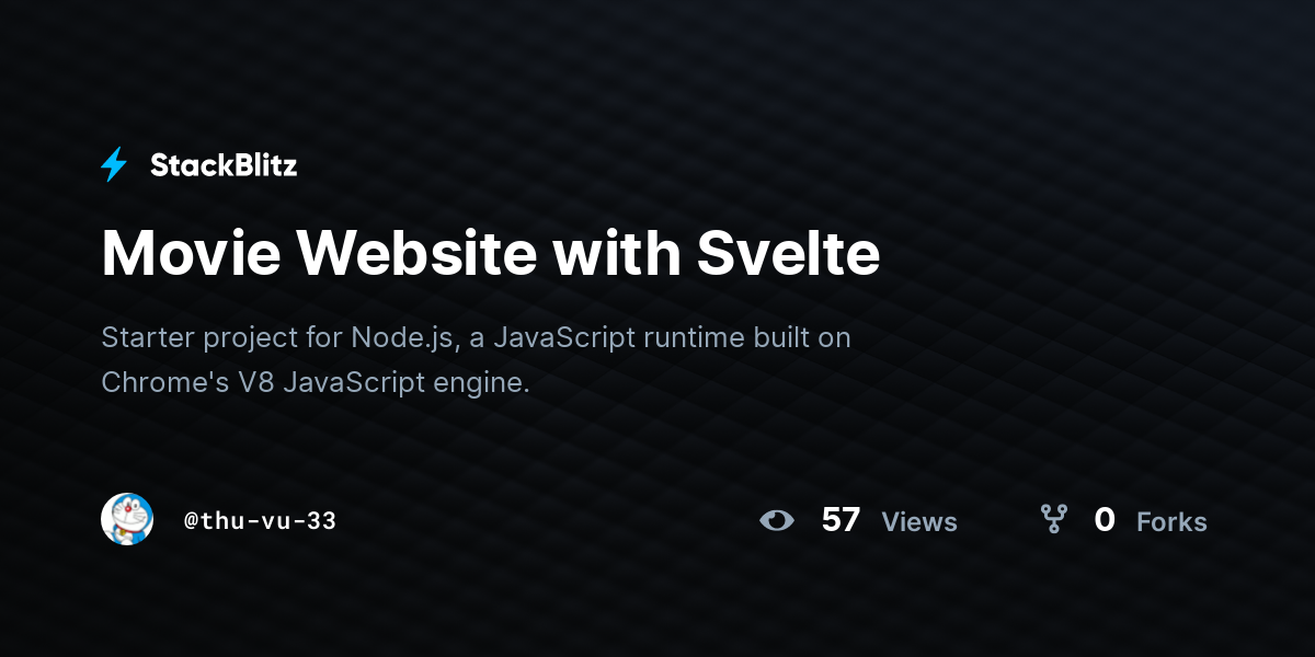 Movie Website with Svelte - StackBlitz