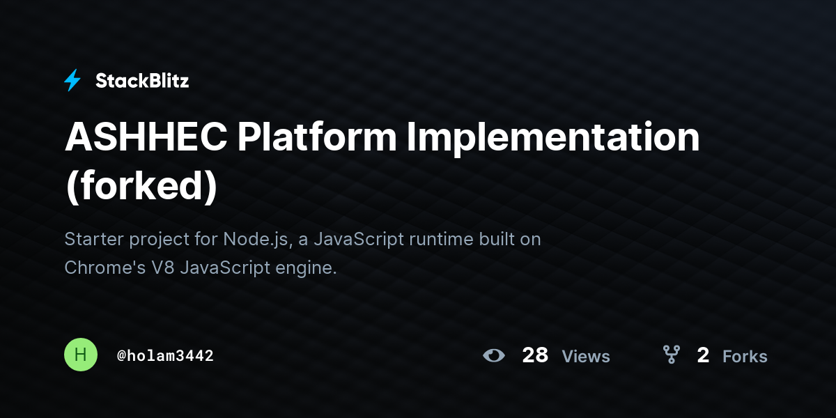ASHHEC Platform Implementation (forked) - StackBlitz