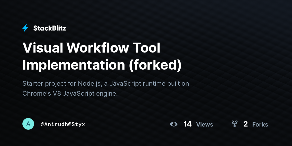 Visual Workflow Tool Implementation (forked) - StackBlitz