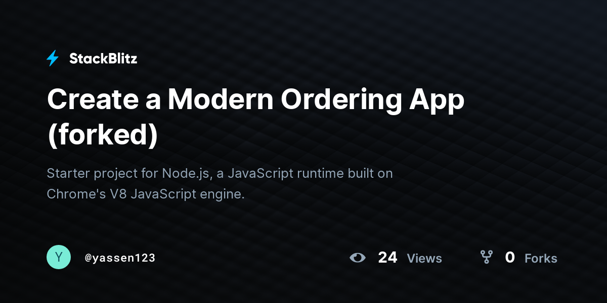 Create a Modern Ordering App (forked) - StackBlitz