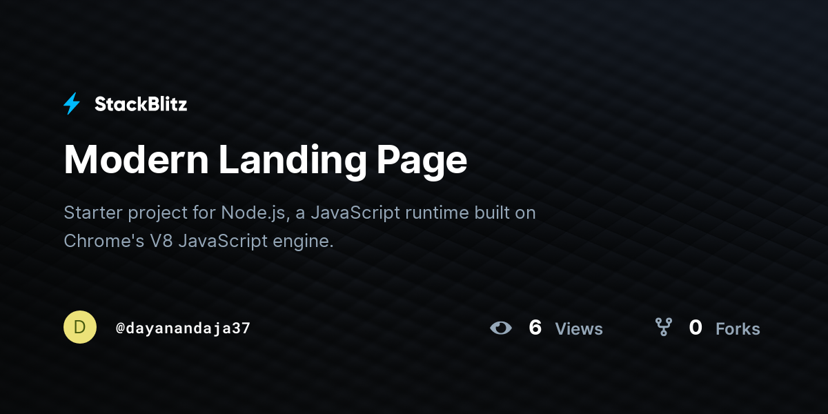 Modern Landing Page - StackBlitz