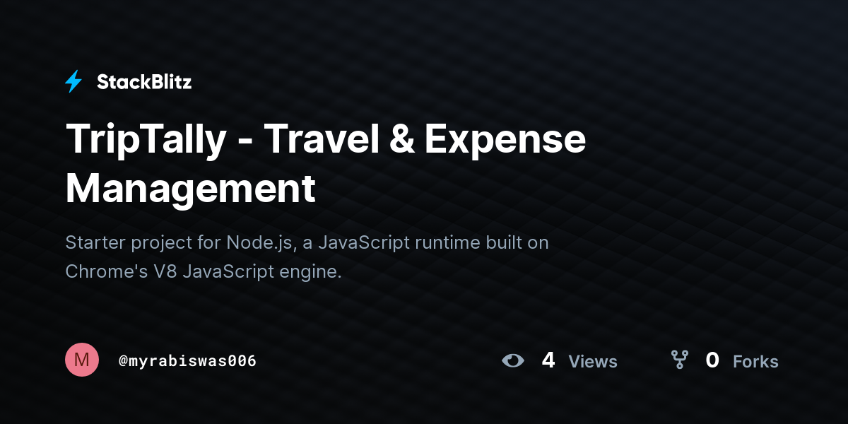 TripTally - Travel & Expense Management - StackBlitz