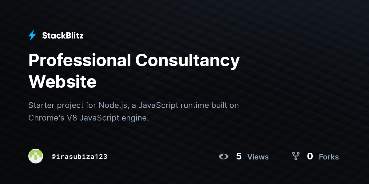 Professional Consultancy Website - StackBlitz