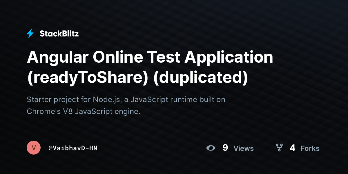 Angular Online Test Application (readyToShare) (duplicated) - StackBlitz