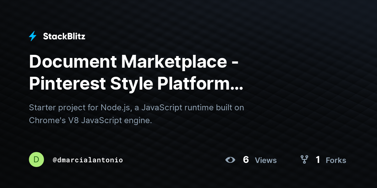 Document Marketplace - Pinterest Style Platform (duplicated) - StackBlitz