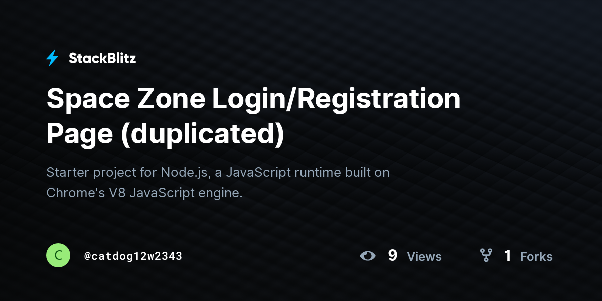 Space Zone Login/Registration Page (duplicated) - StackBlitz