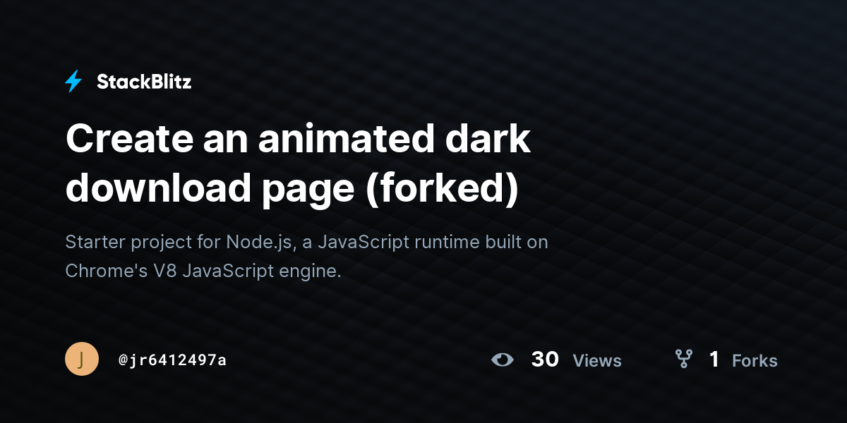 Create an animated dark download page (forked) - StackBlitz