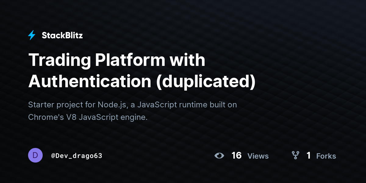 Trading Platform with Authentication (duplicated) - StackBlitz