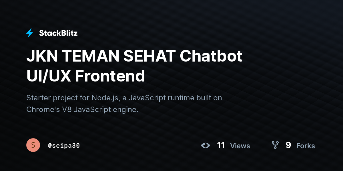 JKN TEMAN SEHAT Chatbot UI/UX Frontend - StackBlitz