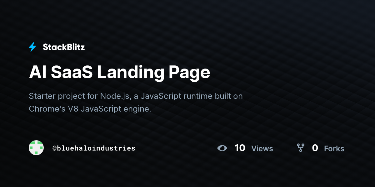 AI SaaS Landing Page - StackBlitz