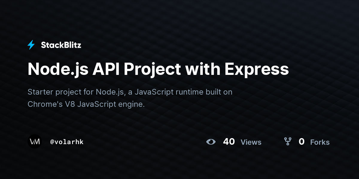 Node.js API Project with Express - StackBlitz