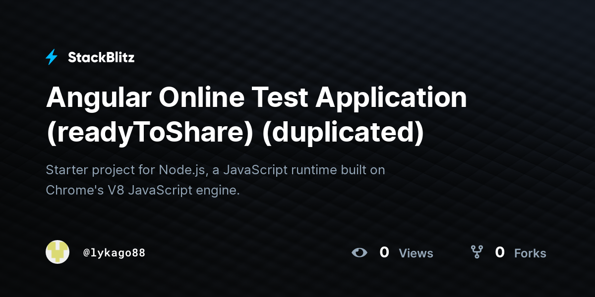 Angular Online Test Application (readyToShare) (duplicated) - StackBlitz