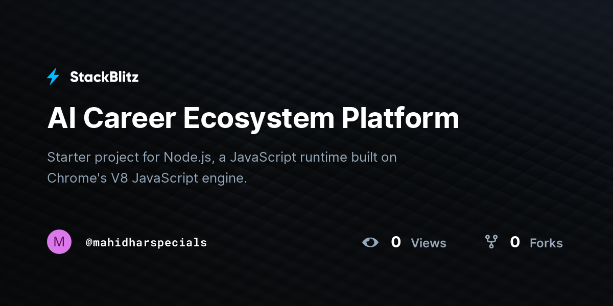 AI Career Ecosystem Platform - StackBlitz