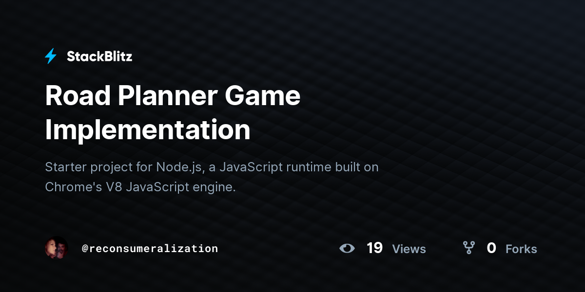 Road Planner Game Implementation - StackBlitz