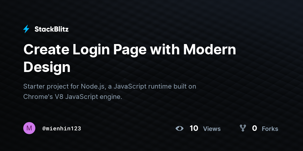 Create Login Page with Modern Design - StackBlitz