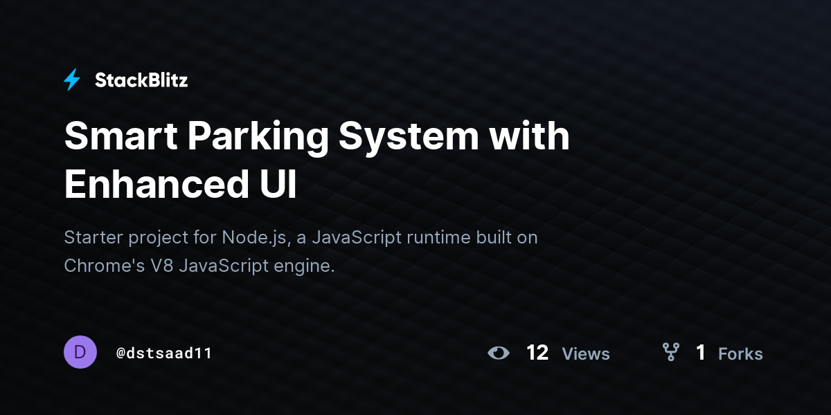 Smart Parking System with Enhanced UI - StackBlitz