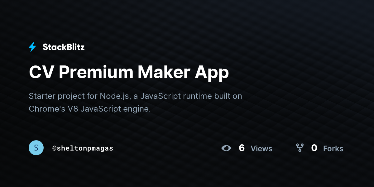 CV Premium Maker App - StackBlitz