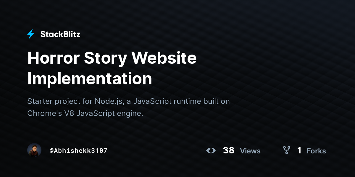 Horror Story Website Implementation - StackBlitz