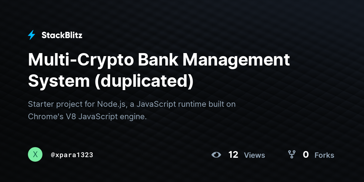 Multi-Crypto Bank Management System (duplicated) - StackBlitz