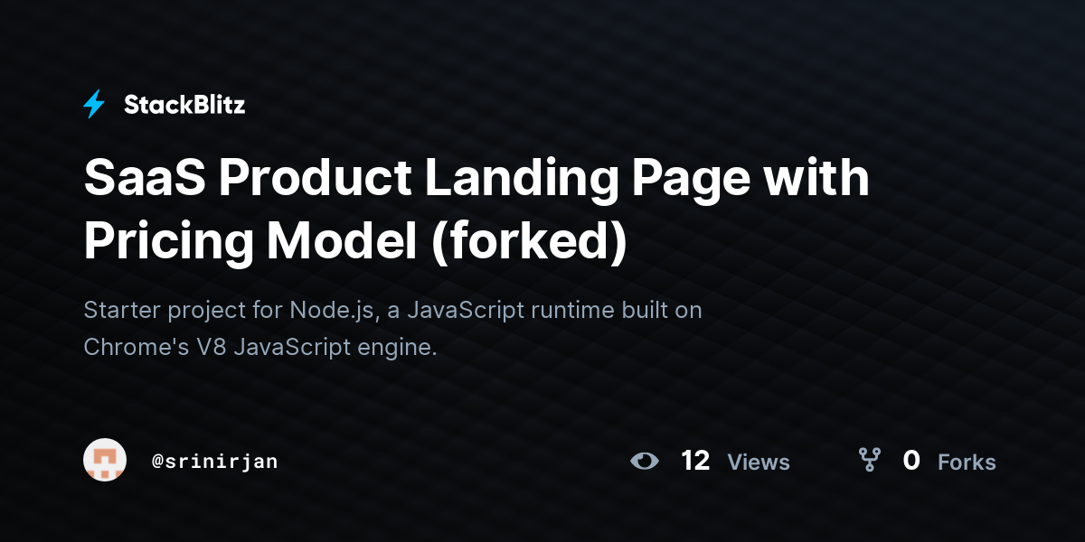 SaaS Product Landing Page with Pricing Model (forked) - StackBlitz