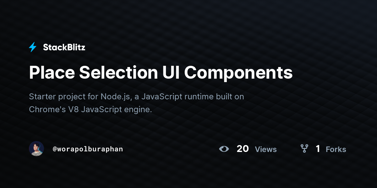 Place Selection UI Components - StackBlitz