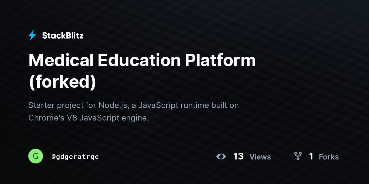 Medical Education Platform (forked) - StackBlitz