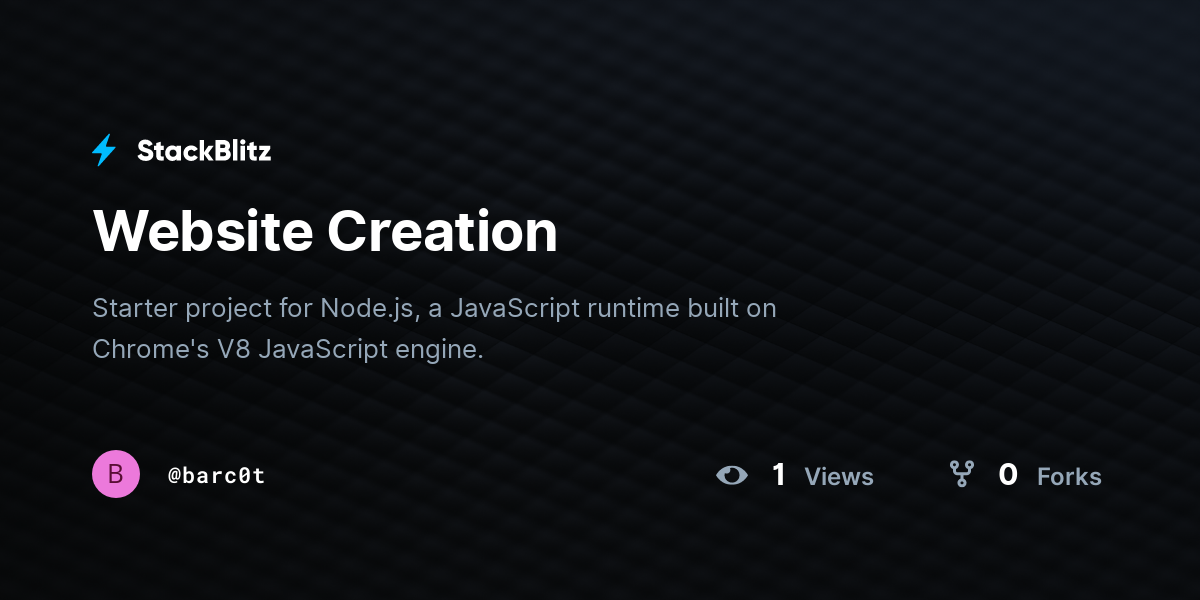 Website Creation - StackBlitz