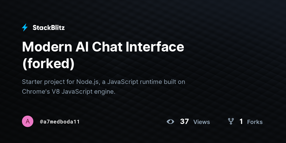 Modern AI Chat Interface (forked) - StackBlitz