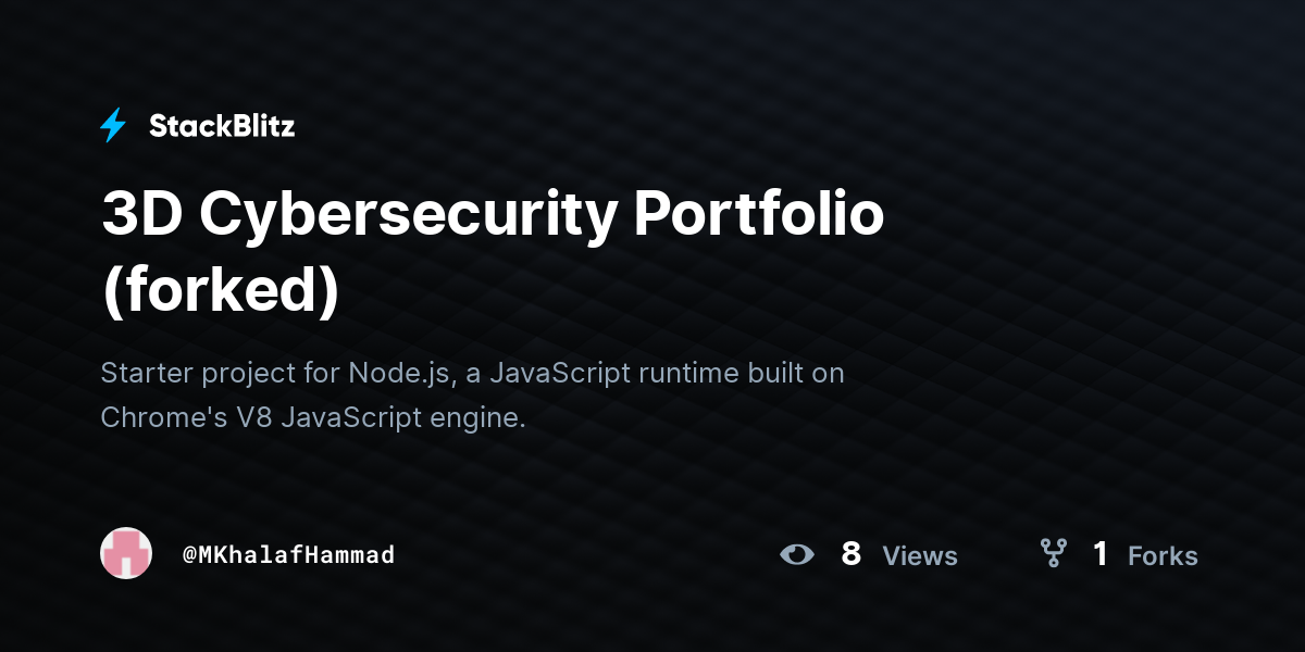 3D Cybersecurity Portfolio (forked) - StackBlitz